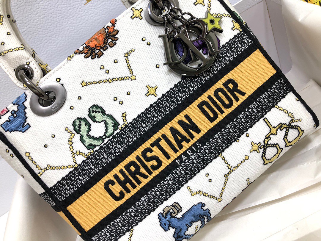 Christian Dior - NEW 2022 Large Pixel Zodiac Embroidered Canvas