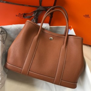 Replica Hermes Garden Party 36 Bag In White Clemence Leather