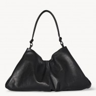 The Row Samia Shoulder Bag in Black Leather