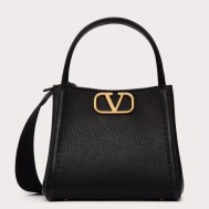 Valentino Alltime Small Bag in Black Grained Calfskin