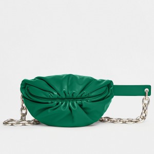 Bottega Veneta The Pouch Belt Bag In Green Lambskin