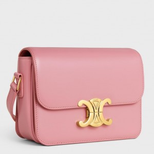 Celine Triomphe Teen Bag In Pink Leather