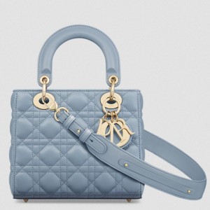 Dior Small Lady Dior My ABCDior Bag in Sky Blue Lambskin