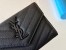 Saint Laurent Cassandre Small Envelope All Black Wallet in Matelasse Leather
