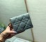 Dior Mini Lady Dior Wallet In Grey Patent Calfskin