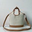 Prada Mini Buckle Bag in Linen Blend and Leather 