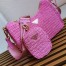 Prada Re-Edition 2005 Shoulder Bag In Pink Raffia