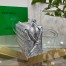 Bottega Veneta Loop Small Bag In Silver Intrecciato Lambskin