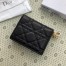 Dior Mini Lady Dior Wallet In Black Cannage Lambskin