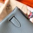 Hermes Kelly Retourne 28 Handmade Bag In Blue Lin Clemence Leather