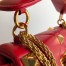 Valentino Roman Stud Medium Chain Bag In Red Nappa Leather