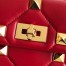 Valentino Roman Stud Medium Chain Bag In Red Nappa Leather