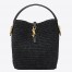 Saint Laurent Le 37 Bucket Bag in Black Woven Raffia 